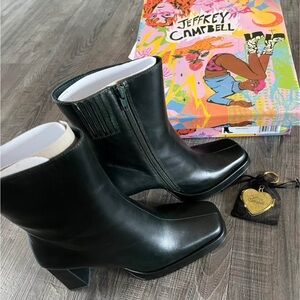 Jeffrey Campbell Dark Green Heeled Boots